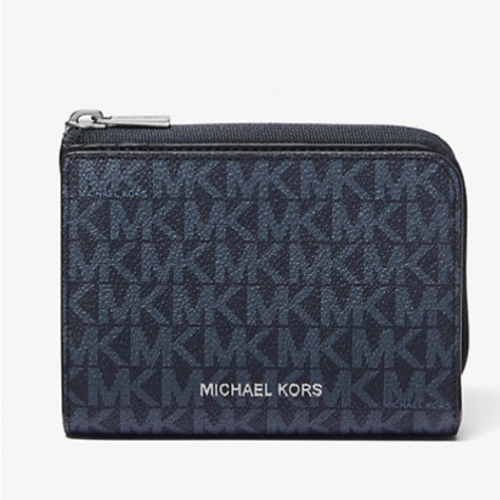 MICHAEL KORS Men’s Cooper Admiral Navy Blue Folio Multi-Compartments Wallet NWT